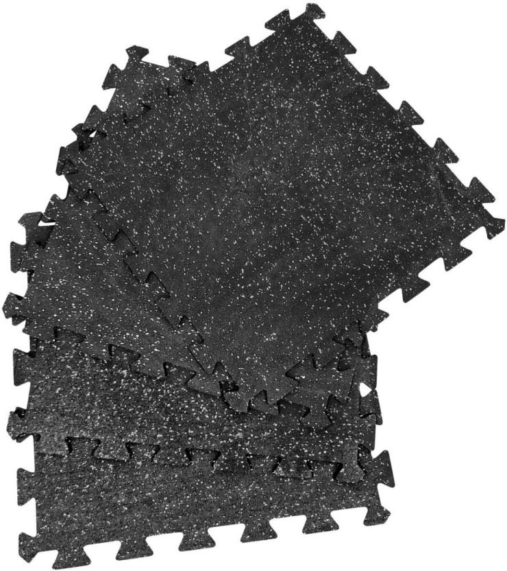 TROJAN_3 Rubber Interlocking Mats Floor Mat (Black, Medium)