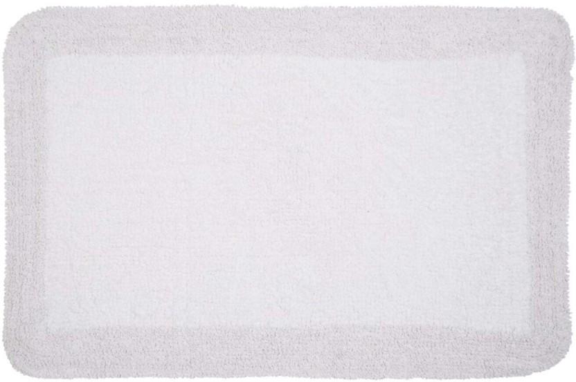 Home Living Monaco Reversible Bath Mat Bathroom Mat (White, 55cm x 85cm)