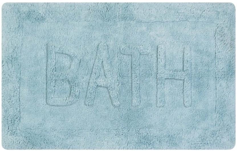 Home Living Cotton Bath Mat Tourmaline Bathroom Mat (Blue, 60 cm x 90cm)