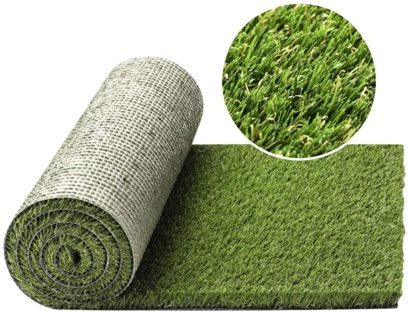 Q Products Artificial Grass Floor Mat (Green, Medium)