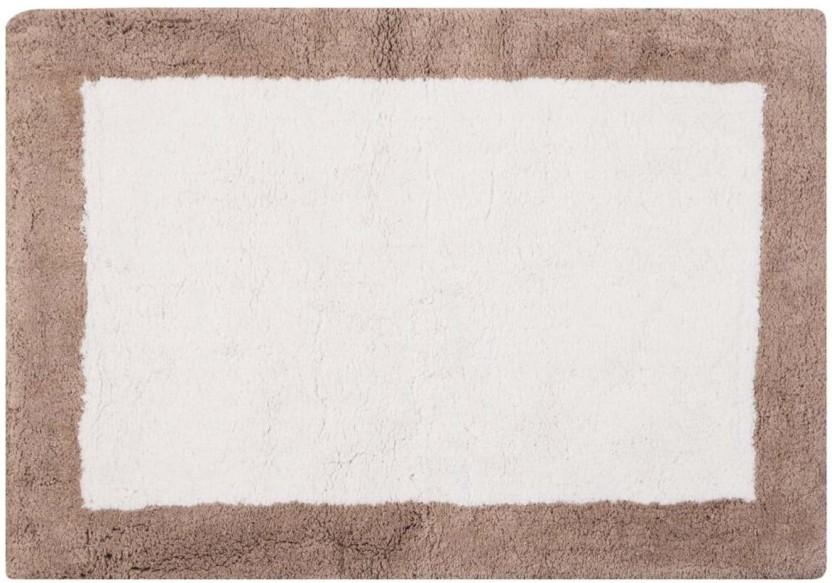 Home Living Classico Bath Mat White/Natural Bathroom Mat (White, 60 cm x 90cm)
