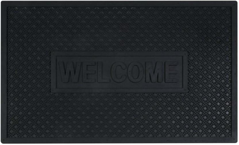Primaries Welcome Rubber Scraper Mat Door Mat (Black, 45 cm x 75cm)