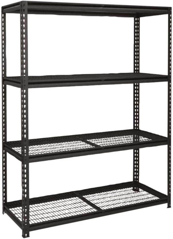 Wildberry Heavy Duty Garage Stand Cast Iron Rack Shelf For  Storage (Number of Shelves - 4)