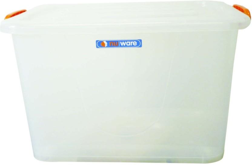 Store 'N Stak 85 l | Storage Container with Lock Lid Storage Box (85 L, Clear)