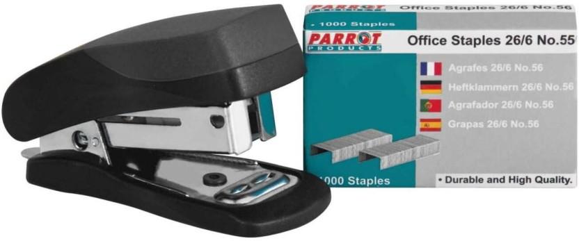 Parrot Stapler Plastic Mini Blk Staples Cordless  Stapler (Pack of 1)