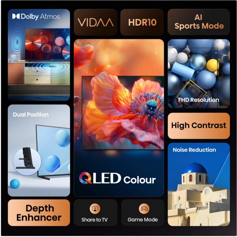 Hisense 100 cm (40 inch) QLED Full HD VIDAA TV 2025 Edition