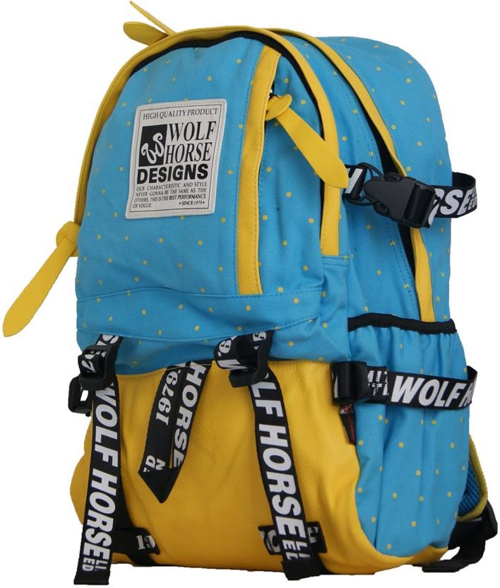 Wolf Horse K-30 Laptop Backpack (Blue, Peach, Red)