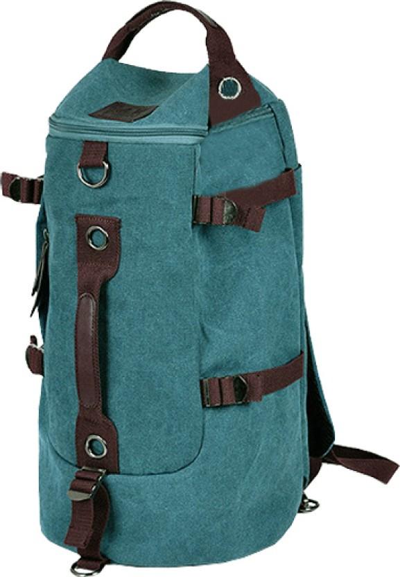 ALANES Mens Vintage Canvas Travel Duffel Bag - Green Waterproof Backpack (Blue, 4 L)