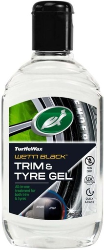 [WTCH224GGKKXWR4K] Turtle Wax Wet 'N' Black Trim and Tyre Gel Gel Wheel Tire Cleaner (Pack of 1, 300 ml)