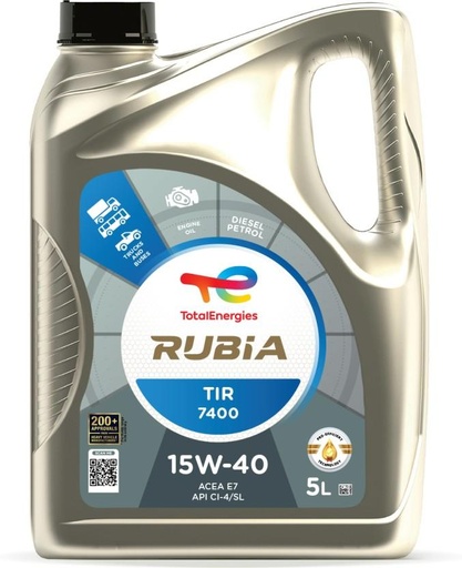 [VLUHFZY4M23MG4BE] TotalEnergies Rubia TIR 7400 15W40 (5 L, Pack of 1)