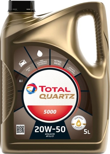 [VLUHFZY4DQ8UWYMB] TotalEnergies Quartz 5000 20W50 (5 L, Pack of 1)