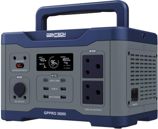 [IVTH2E4ZKWWH8X5T] Gentech GPPRO3600I Pure Sine Wave Inverter (With Battery)
