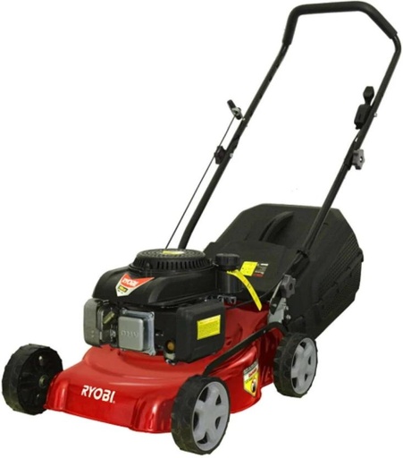 [LWMH2FV8HZ9BGTGE] Ryobi 4-Stroke Petrol Fuel Rotary Push Lawn Mower (Red, Black)