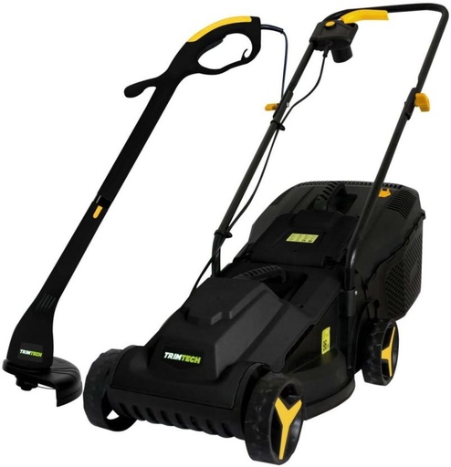 [LWMH2FV8QWVWNFQ7] Trimtech Mower And Trimmer Combo Battery & AC Adapter Rotary Push Lawn Mower (Black, Yellow)