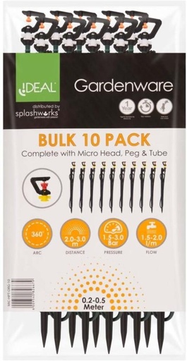 [GTSH5QA22MJCZYZH] SA PLASTIKOR Micro Head, Peg and Tube Garden Tool Kit (10 Tools)
