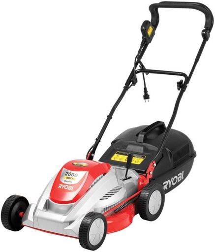 [LWMH2FV8WHVFVFAG] Ryobi Electric AC Adapter Rotary Push Lawn Mower (Red, Grey, Black)