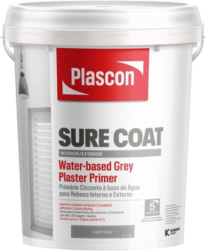 [WNTH7ZAGHZEVZUNS] Plascon Surecoat Plaster Primer Grey Emulsion Wall Paint (20 L)
