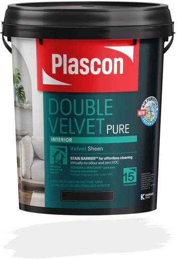 [WNTH7ZAGVHKCHFTQ] Plascon Double Velvet White Emulsion Wall Paint (20 L)