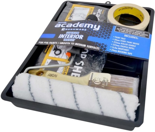 [PRLH2YQPZCWH2YZJ] Academy Interior Combo Trayset Paint Roller (Pack of 1)