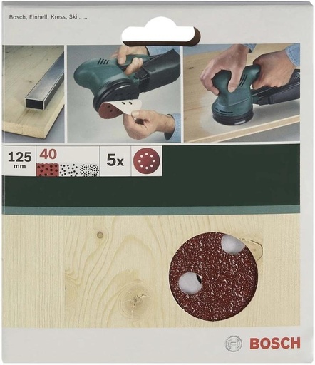 [SDRH27W86XTDPGAF] Bosch Sanding Sheet 125Mm Emery Sandpaper (60 Pack of 1)