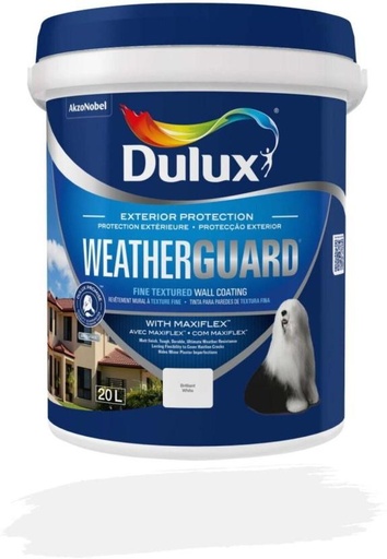 [WNTH7ZAGH6JTNQYK] Dulux Weatherguard Standard Brilliant White Emulsion Wall Paint (20 L)