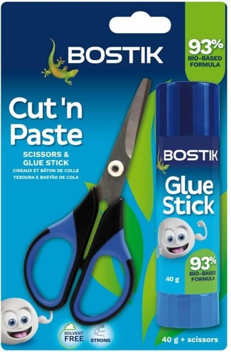 [ADHHFXFKZRADZHZ9] Bostik Cut' N Paste Scissors and Glue Stick Adhesive (40 g)