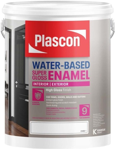 [WNTH7ZAGYDPEEGHC] Plascon Water Based Super Gloss Enamel Battleship Grey Battleship Grey Enamel Wall Paint (1 L)