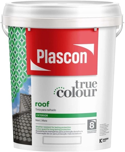 [WNTH7ZAGQMNPF3DF] Plascon True Colour Roof Standard White Emulsion Wall Paint (20 L)