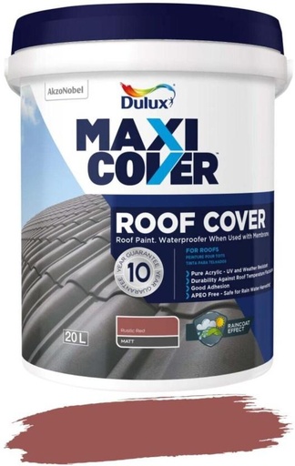 [WNTH7ZAG47YNDZHF] Dulux Maxicover Roof Cover Rustic Red Emulsion Wall Paint (20 L)