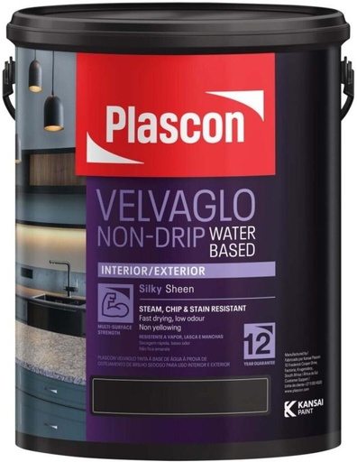 [WNTH7ZAGFFT6QXF7] Plascon Waterbased Velvaglo Pastel Base Tinted Emulsion Wall Paint (5 L)