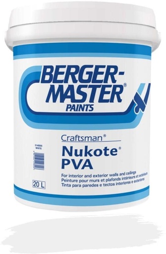 [WNTH7ZAGQB5FZFVB] Bergermaster PVA White Emulsion Wall Paint (20 L)