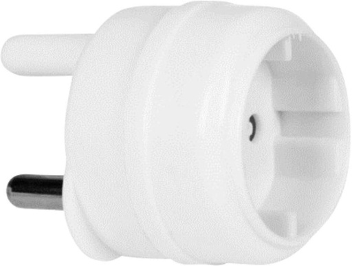 [EPGH224DZGP36GB9] Powerworx Schuko Adaptor Three Pin Plug (White)
