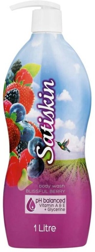 [BDWHFTE9U7FHCFBE] Satiskin Blissful Berry Body Wash Body Wash (1 L)