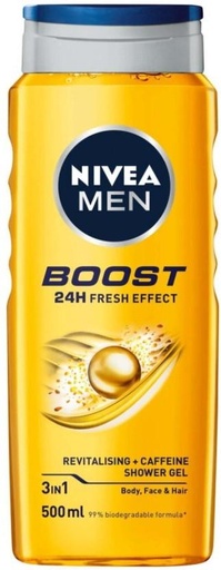 [BDWHFTE9FTETZRA9] Nivea Men Boost Shower Gel Body Wash (6 x 500 ml)