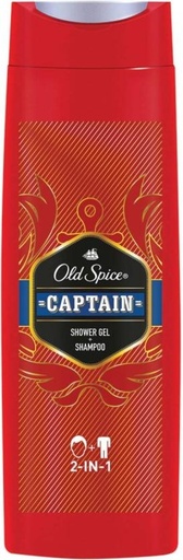 [BDWHFTE9PYDGGNFA] Old Spice Captain Shampoo + Shower Gel Body Wash (6 x 400 ml)