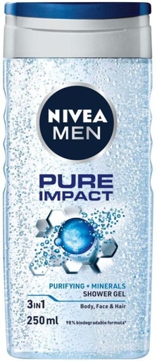 [SOAH2BQ8SGHUVPPW] Nivea Pure Impact Shower Gel Body Wash (250 ml)