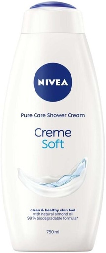 [BDWHFTE9CFHMSSTG] Nivea Pure Care Shower Soft Creme Body Wash (12 x 750 ml)