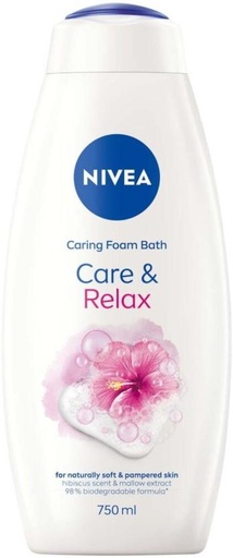 [BDWHFTE9SNP9TDHK] Nivea Care & Relax Foam Bath Body Wash (12 x 750 ml)
