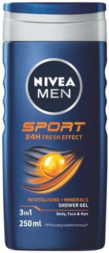[BDWHFTE9SAKNMZGM] Nivea Men Sports Shower Gel Body Wash (6 x 250 ml)