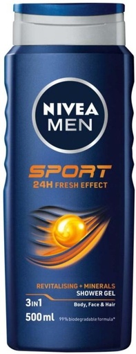[BDWH9HFYQXGZ3RXV] Nivea Men Sport - 24H Fresh Effect Body Wash (12 x 500 ml)