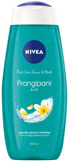[BDWHFTE977NABEFD] Nivea Fresh Care Frangipani & Oil Shower & Bath Body Wash (6 x 500 ml)