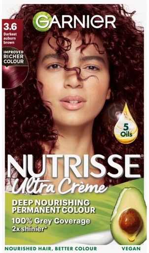[HCUH4V9C5WBHCVTK] Garnier Nutrisse Creme 3.6 Deep reddish brown , Brown