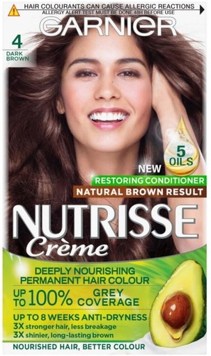 [HCUHB4H8TMX73SFT] Garnier Nutrisse Creme 4 Dark Brown , Brown