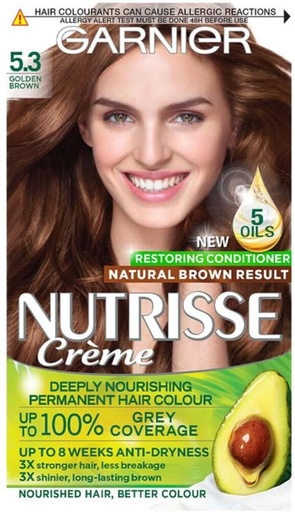 [HCUHB4H8YAZBZJGZ] Garnier Nutrisse Creme 5.3 Golden Brown , Brown