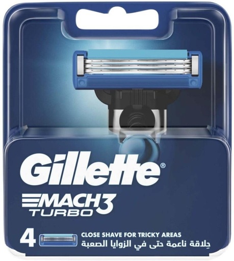 [SVCH22Y2ZGZE5EUR] Gillette Mach 3 Turbo 4'S Blades Shaving Cartridge