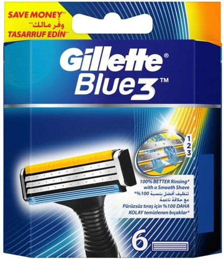 [SVCH22Y2PG6ZGB58] Gillette Blue 3 Razor Blades Shaving Cartridge