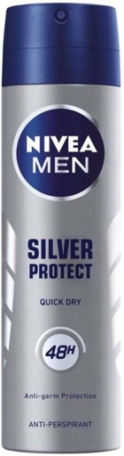 [DEOHFRWAKYAVFQXN] Nivea Silver Protect Quick Dry Deodorant Spray  -  For Men (150 ml)