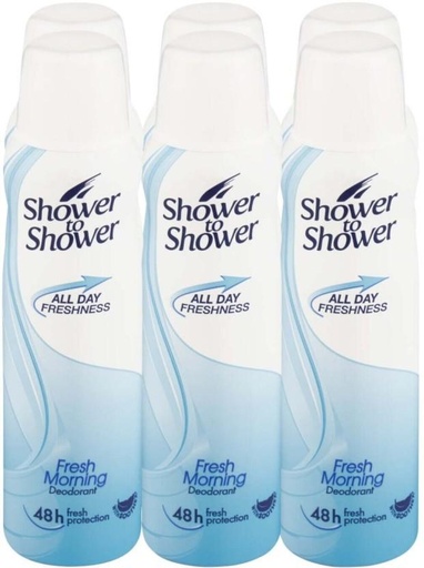 [DEOHFRWAQPQNDHNX] Shower To Shower Fresh Morning Deodorant Spray  -  For Women (150 ml, Pack of 6)