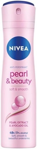 [DEOHFRVUXKARHD63] Nivea Pearl & Beauty Soft & Smooth Deodorant Spray  -  For Women (150 ml, Pack of 6)