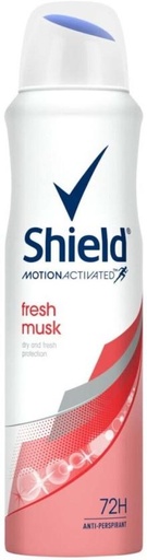 [DEOHFRWAZHG2HFTQ] Shield Motion Activated Fresh Musk Deodorant Spray  -  For Women (900 ml, Pack of 6)